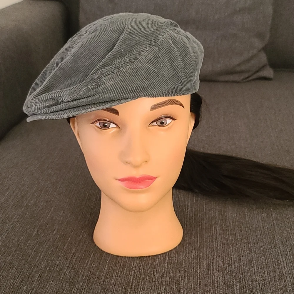 OLD NAVY Gray Corduroy Cabbie Hat Baby Boy 12 24 months Driving Gatsby 2010
